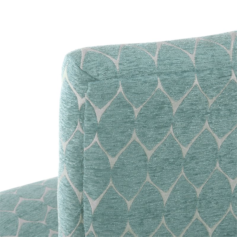 HomePop Transitional Fabric Parker Accent Chair with Pillow in Teal Blue