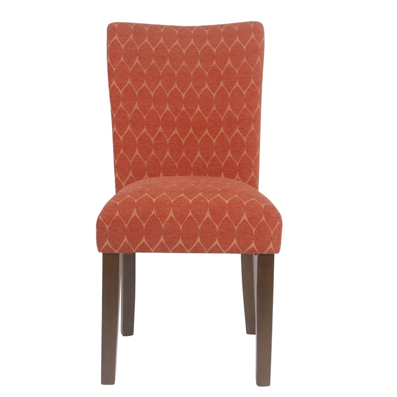 HomePop Traditional Fabric Parsons Chairs in Melon Orange (Set of 2)