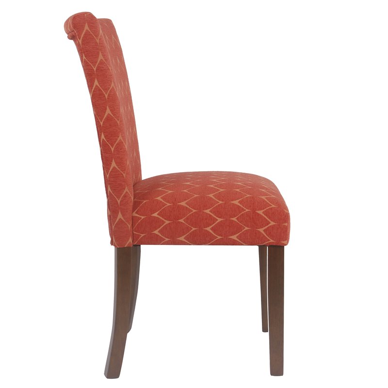 HomePop Traditional Fabric Parsons Chairs in Melon Orange (Set of 2)