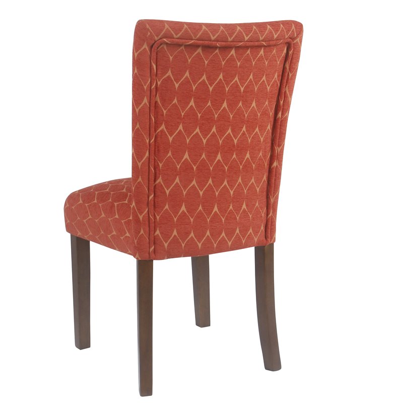 HomePop Traditional Fabric Parsons Chairs in Melon Orange (Set of 2)