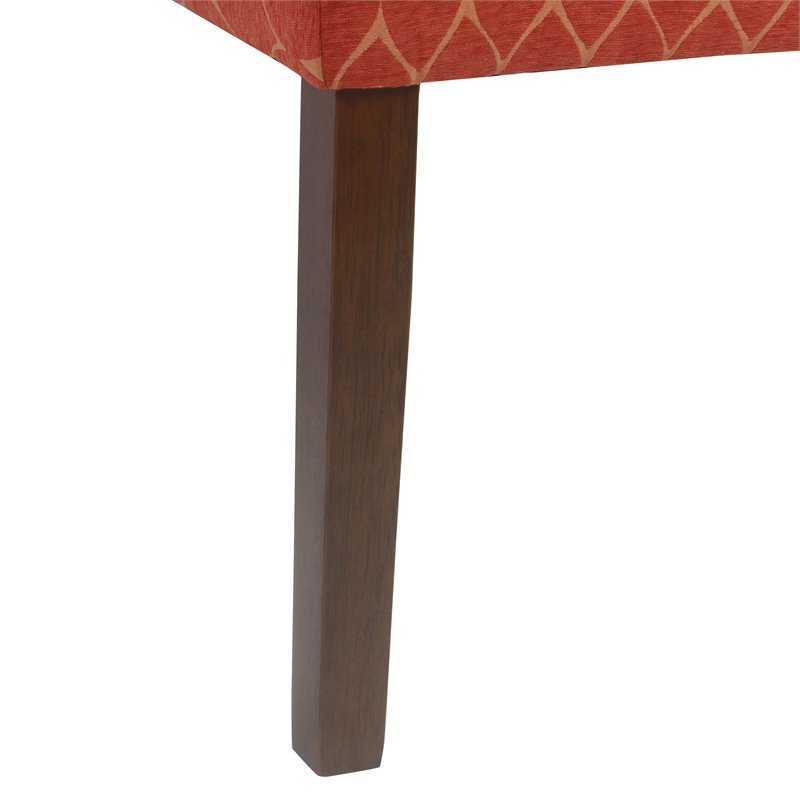 HomePop Traditional Fabric Parsons Chairs in Melon Orange (Set of 2)
