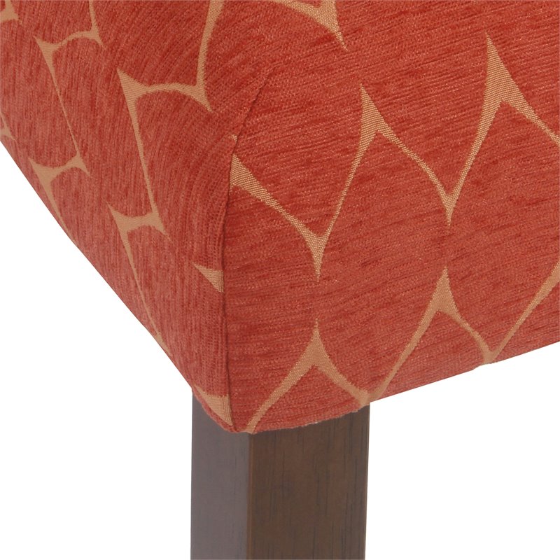 HomePop Traditional Fabric Parsons Chairs in Melon Orange (Set of 2)