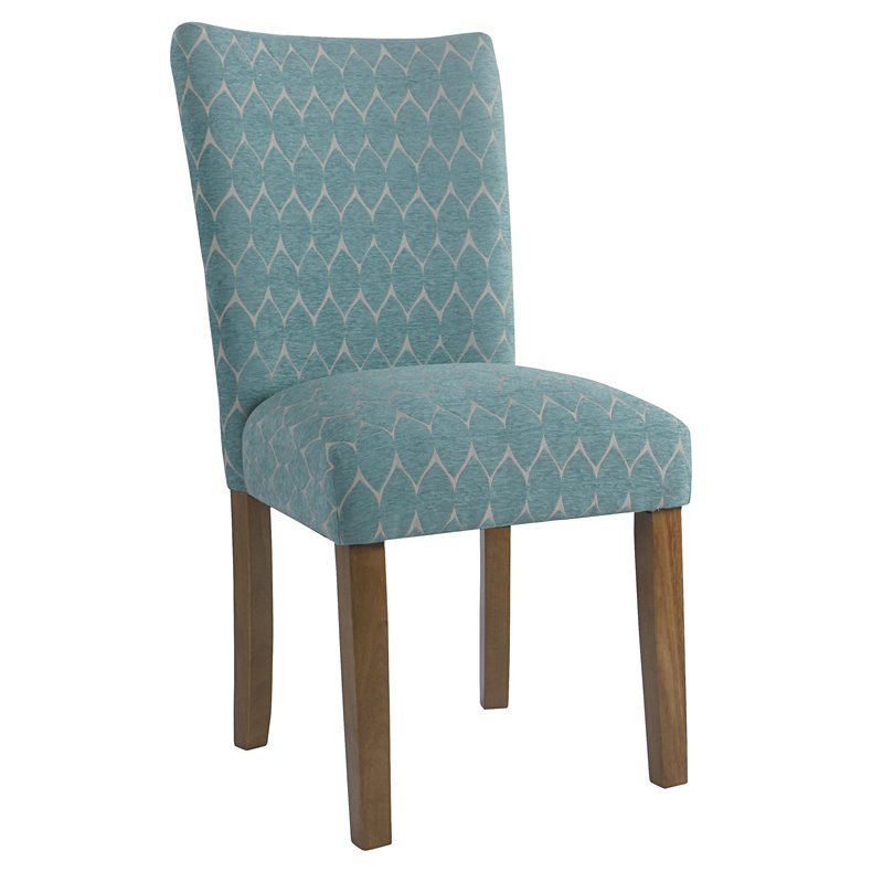 HomePop Traditional Fabric Parsons Chairs in Teal Blue (Set of 2)