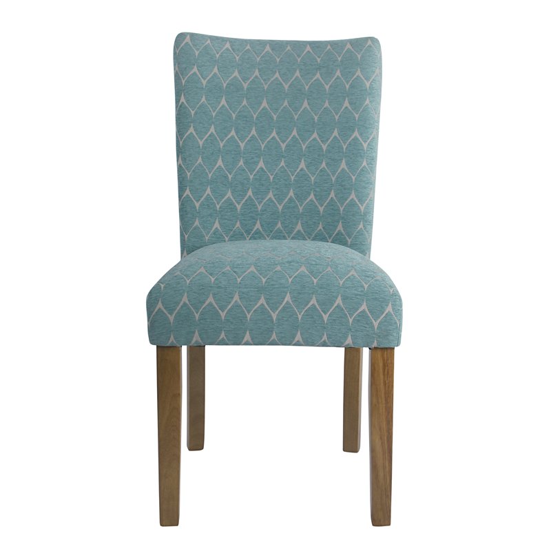 HomePop Traditional Fabric Parsons Chairs in Teal Blue (Set of 2)