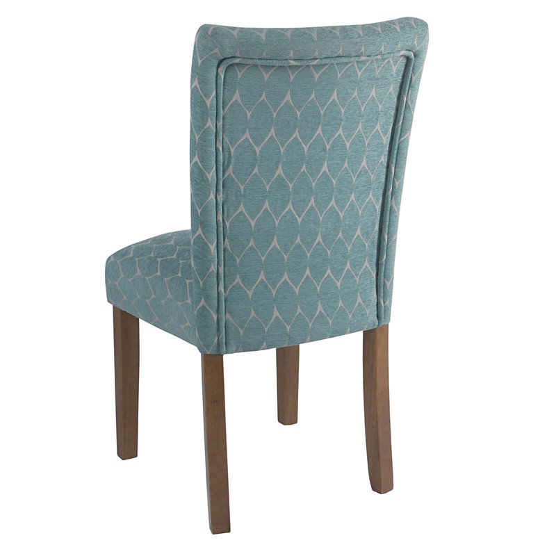 HomePop Traditional Fabric Parsons Chairs in Teal Blue (Set of 2)
