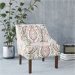 HomePop Traditional Wood and Fabric Swoop Accent Chair in Multi-Color