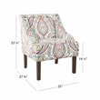 HomePop Traditional Wood and Fabric Swoop Accent Chair in Multi-Color