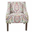 HomePop Traditional Wood and Fabric Swoop Accent Chair in Multi-Color