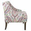 HomePop Traditional Wood and Fabric Swoop Accent Chair in Multi-Color