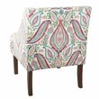 HomePop Traditional Wood and Fabric Swoop Accent Chair in Multi-Color