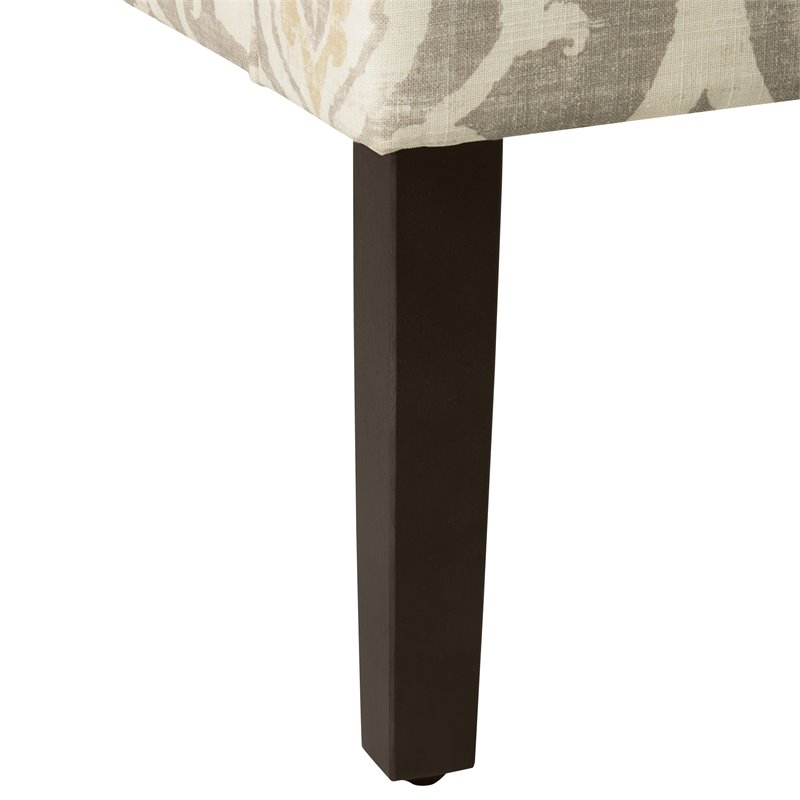 HomePop Suri Traditional Wood and Fabric Swoop Arm Accent Chair in Brown