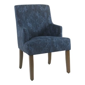 HomePop Meredith 37&quot Transitional Fabric Dining Chair in Indigo Blue