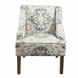 HomePop Traditional Fabric Swoop Arm Accent Chair in Ebony Cream