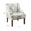 HomePop Traditional Fabric Swoop Arm Accent Chair in Ebony Cream