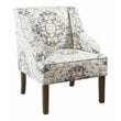 HomePop Traditional Fabric Swoop Arm Accent Chair in Ebony Cream