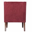 HomePop Traditional Wood and Velvet Swoop Arm Accent Chair in Red