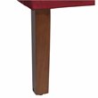 HomePop Traditional Wood and Velvet Swoop Arm Accent Chair in Red