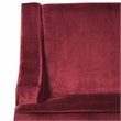 HomePop Traditional Wood and Velvet Swoop Arm Accent Chair in Red