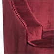 HomePop Traditional Wood and Velvet Swoop Arm Accent Chair in Red