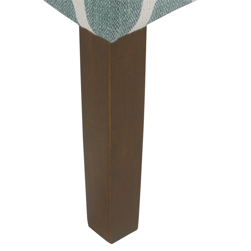 HomePop Traditional Fabric Geometric Swoop Arm Accent Chair in Teal Blue