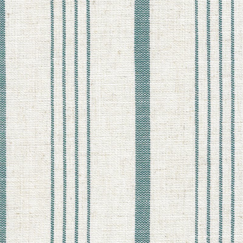 HomePop Emerson Wood & Fabric Stripe Pattern Accent Arm Chair in Teal Blue