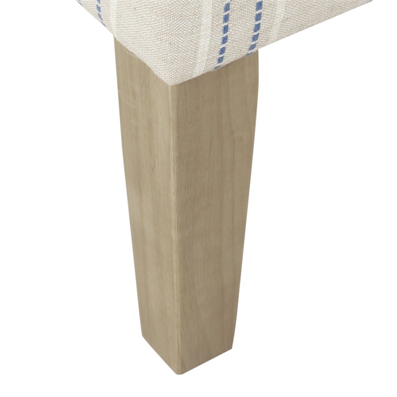 HomePop Emerson Wood & Fabric Stripe Pattern Wingback Accent Chair in White/Blue