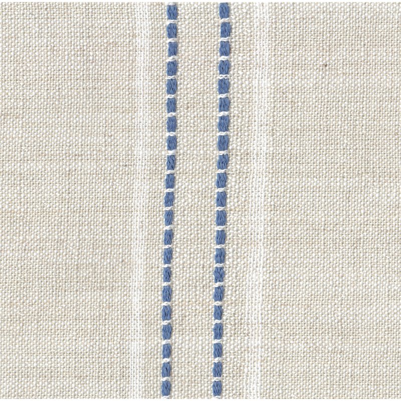 HomePop Emerson Wood & Fabric Stripe Pattern Wingback Accent Chair in White/Blue