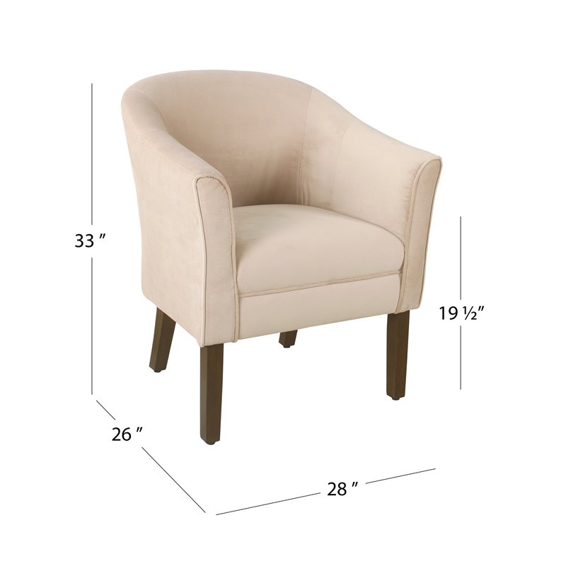 HomePop Transitional Wood and Velvet Barrel Accent Chair in Blush Pink