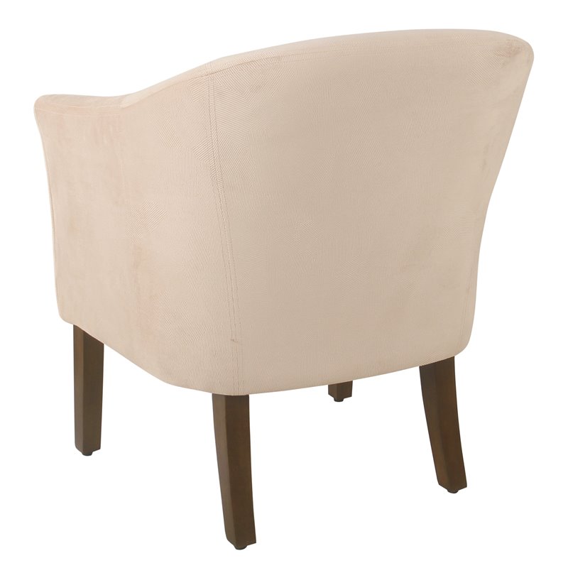 HomePop Transitional Wood and Velvet Barrel Accent Chair in Blush Pink