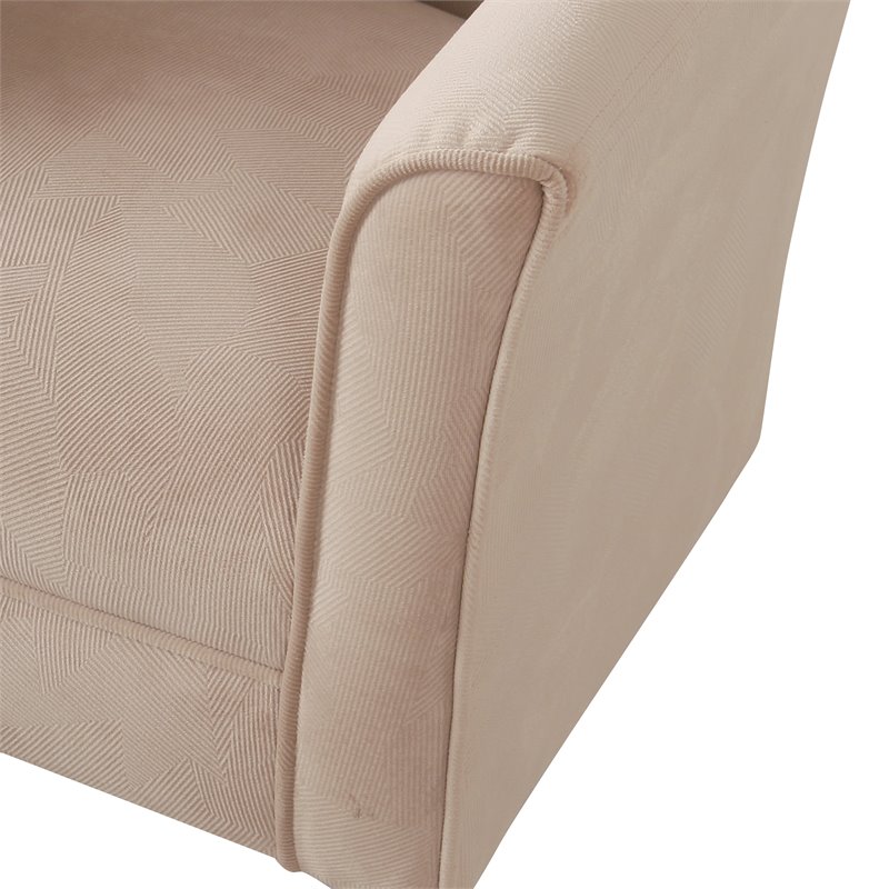 HomePop Transitional Wood and Velvet Barrel Accent Chair in Blush Pink