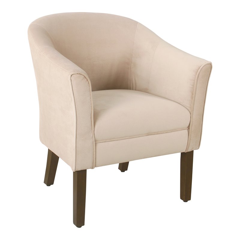 HomePop Transitional Wood and Velvet Barrel Accent Chair in Blush Pink