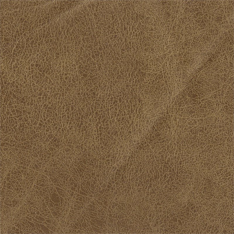HomePop Transitional Wood and Faux Leather Barrel Accent Chair in Brown