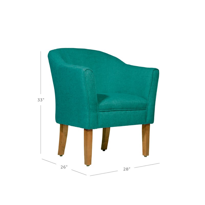 HomePop Wood and Fabric Chunky Textured Accent Chair in Blue