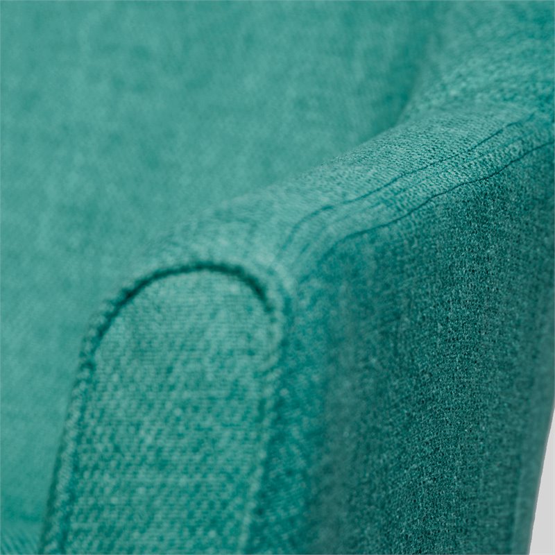 HomePop Wood and Fabric Chunky Textured Accent Chair in Blue