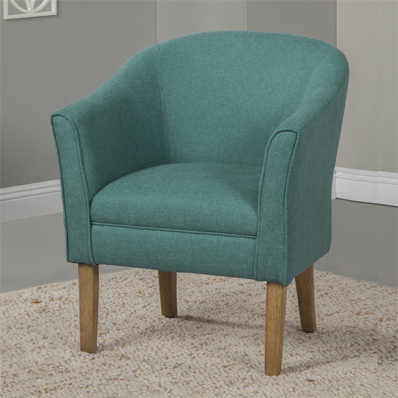 HomePop Wood and Fabric Chunky Textured Accent Chair in Blue