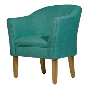 HomePop Wood and Fabric Chunky Textured Accent Chair in Blue