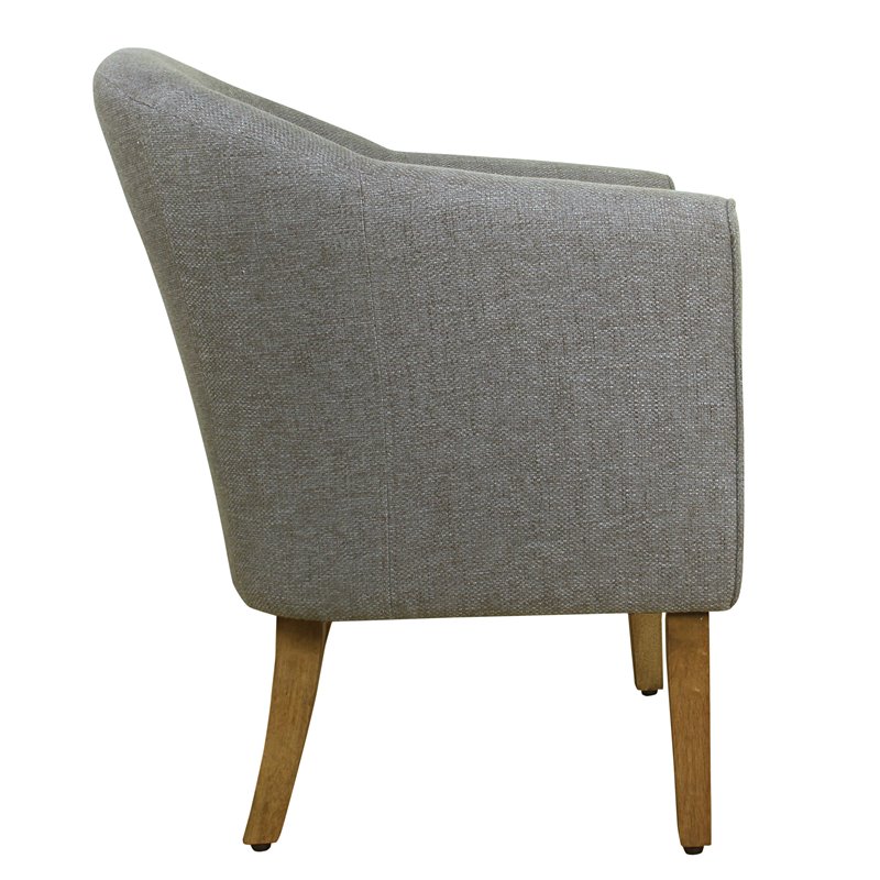 HomePop Transitional Wood and Fabric Barrel Accent Chair in Charcoal