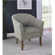 HomePop Transitional Wood and Fabric Barrel Accent Chair in Slate Gray