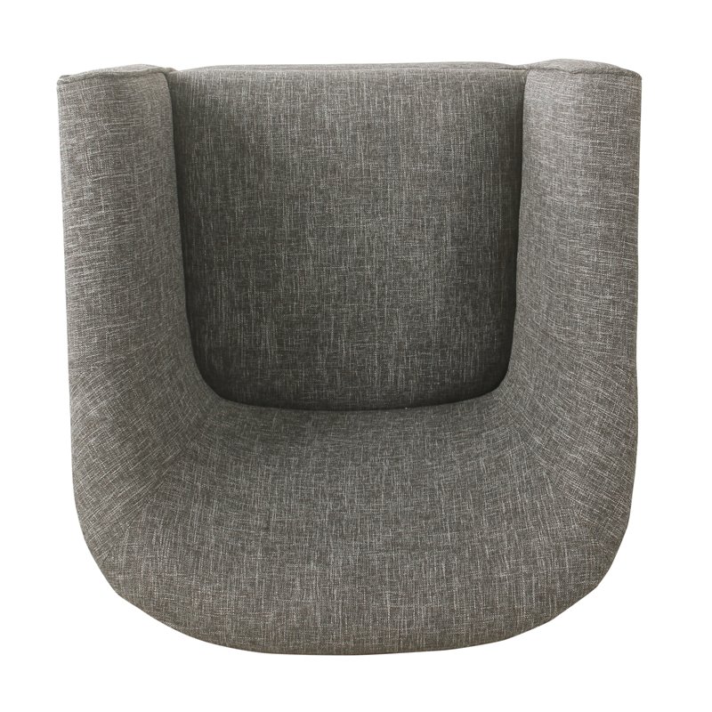 HomePop Transitional Wood and Fabric Barrel Accent Chair in Slate Gray