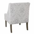 HomePop Traditional Fabric Damask Swoop Arm Accent Chair in Gray
