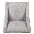 HomePop Traditional Fabric Damask Swoop Arm Accent Chair in Gray