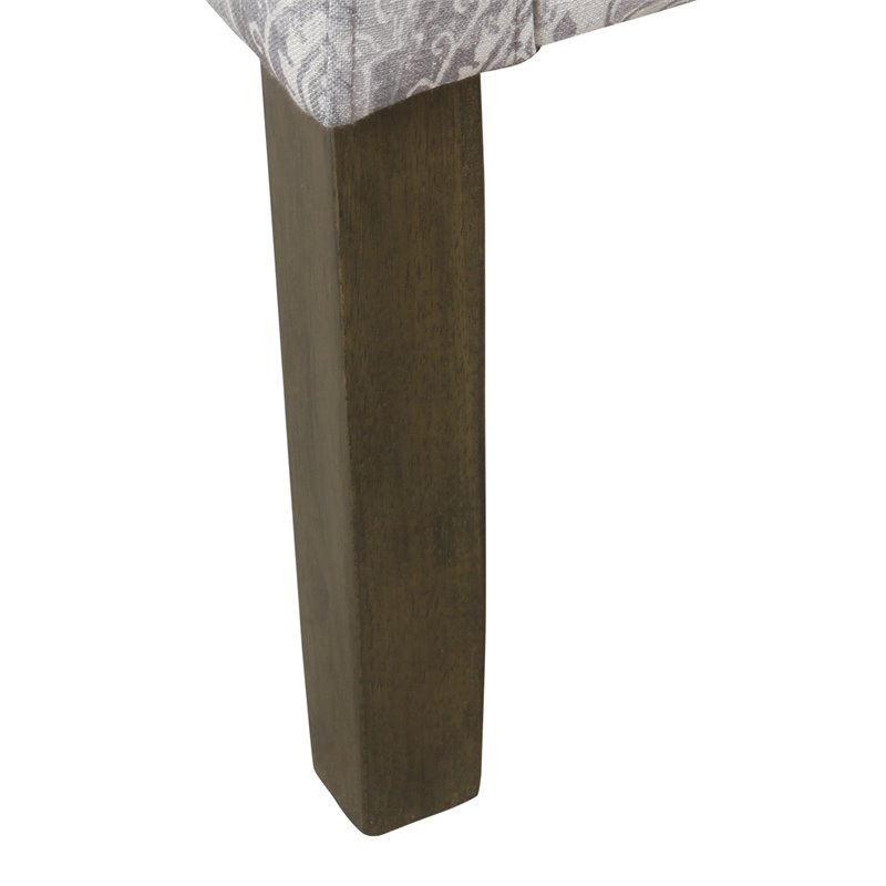 HomePop Traditional Fabric Damask Swoop Arm Accent Chair in Gray