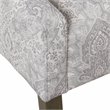 HomePop Traditional Fabric Damask Swoop Arm Accent Chair in Gray