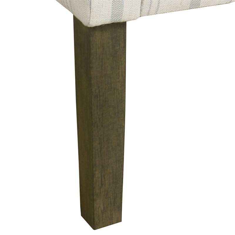 HomePop Traditional Wood and Fabric Stripe Swoop Accent Chair in Dove Gray