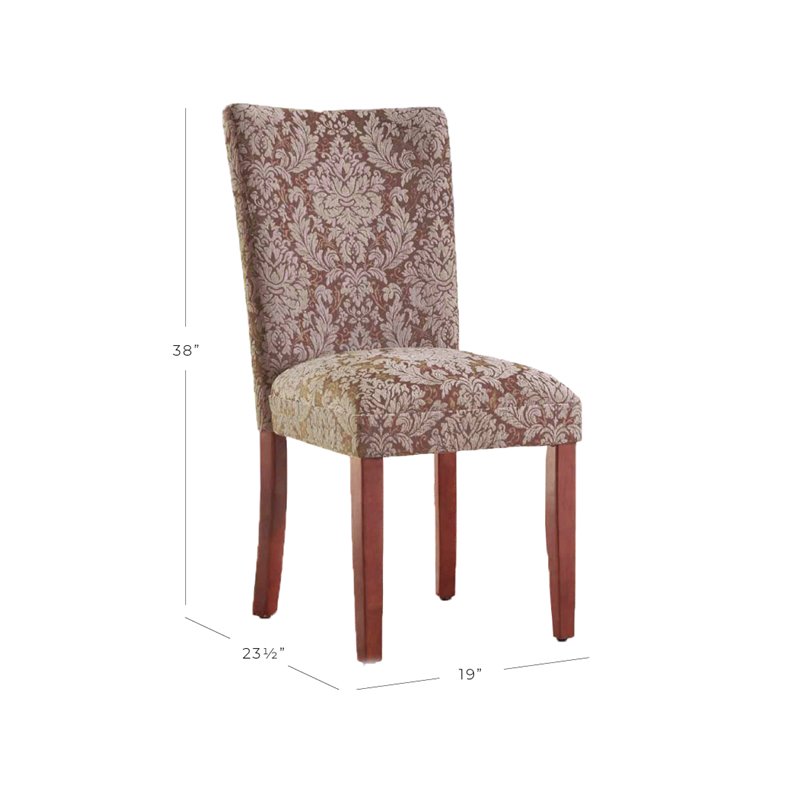 HomePop Traditional Fabric Parsons Chairs in Blue/Brown (Set of 2)