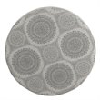 HomePop Round Transitional Wood and Fabric Storage Ottoman in Gray Medallion