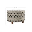 HomePop Round Transitional Wood and Fabric Storage Ottoman in Multi-Color