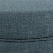 HomePop Round Transitional Wood and Fabric Storage Ottoman in Teal Blue