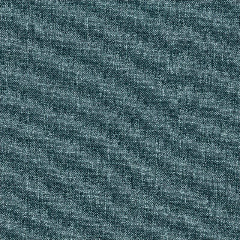 HomePop Round Transitional Wood and Fabric Storage Ottoman in Teal Blue