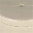 HomePop Transitional Faux Leather Large Storage Ottoman in Cream
